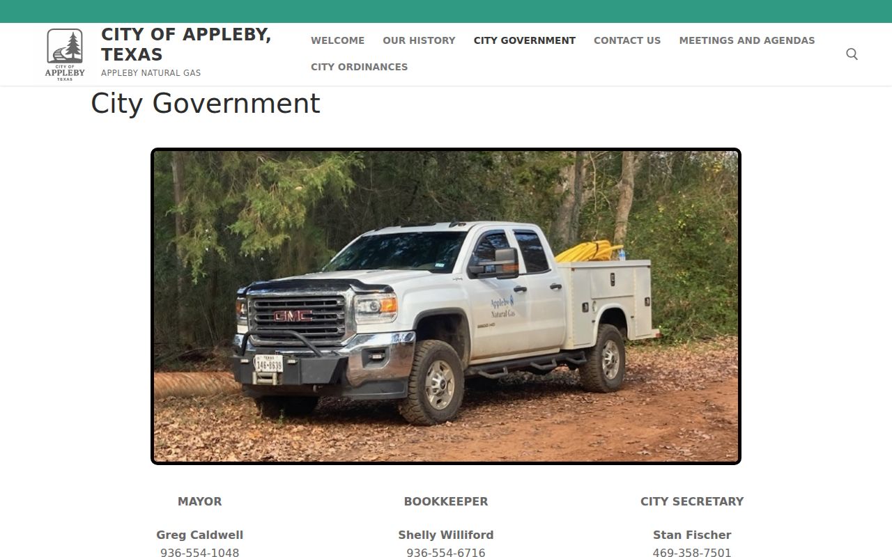 Nacogdoches County warrant records research showing Appleby’s official city-government contact page